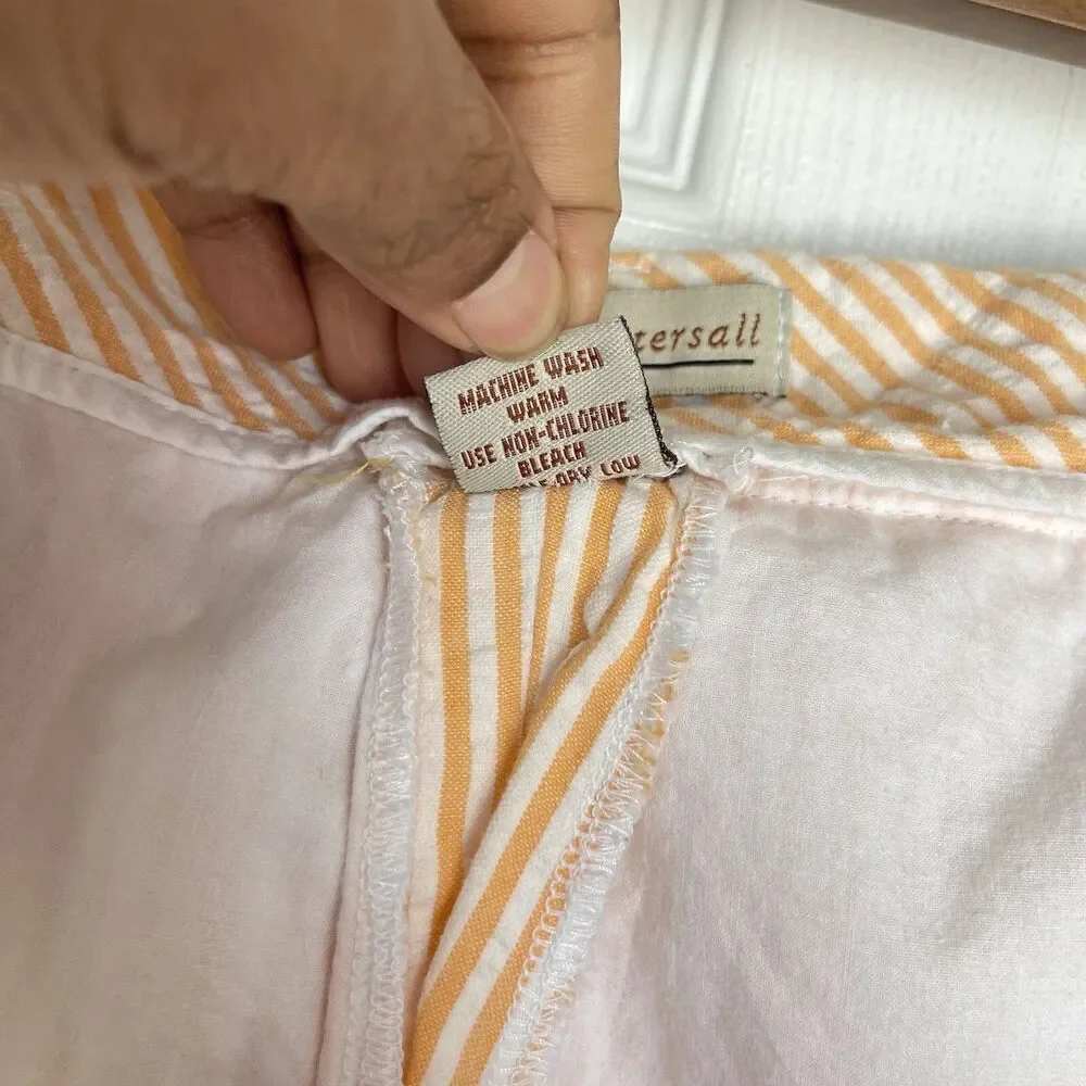 Men’s Shorts Size 38 Cotton Orange Pleated James Tattersall - Picture 12 of 16